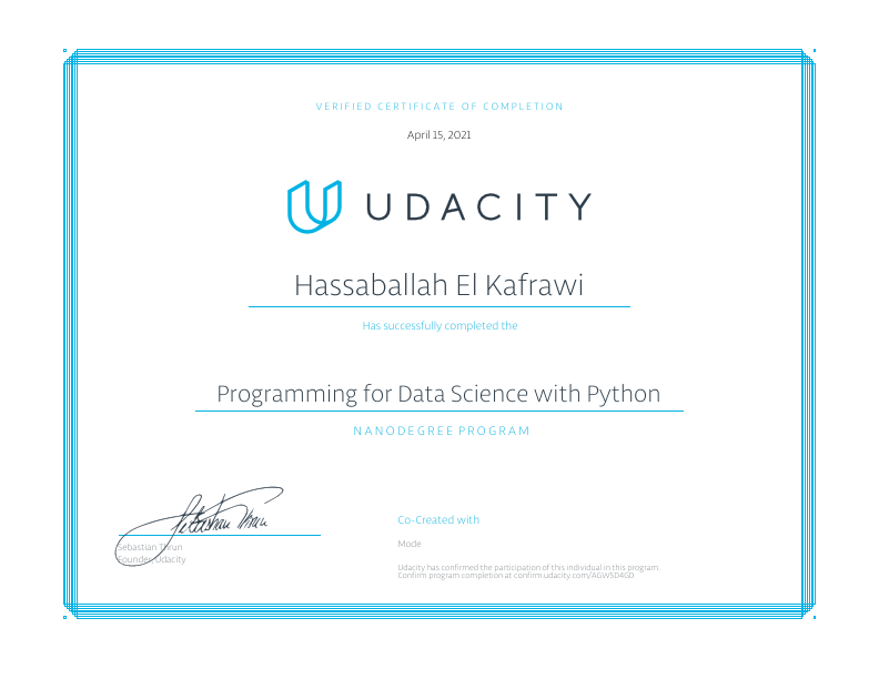 Programming for Data Science and Python Udacity Certificate.pdf