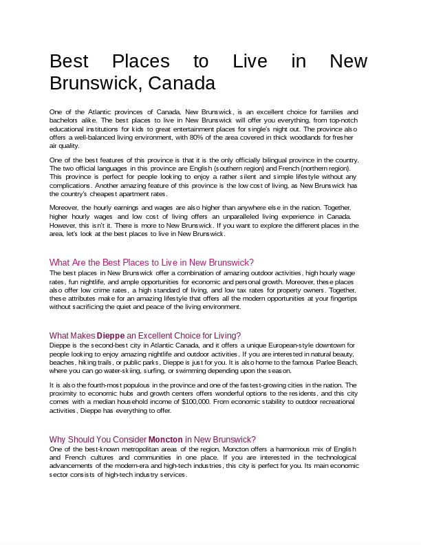 Best places to live in new Brunswick, Canada. - Google Docs.pdf