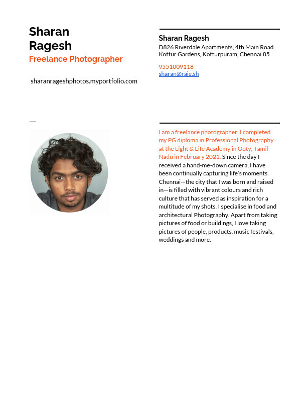 Sharan Ragesh Profile Updated.pdf