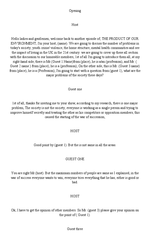 Product Of Our Envoirement (Talk Show script).pdf