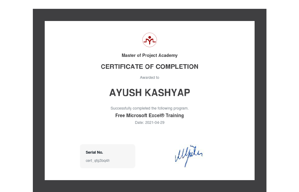 ms excel certificate .pdf