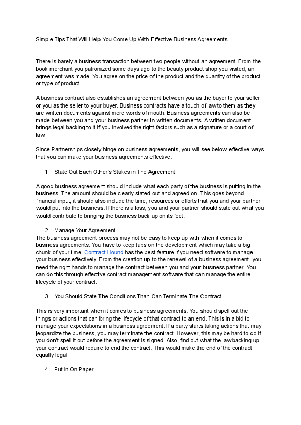 Simple Tips That Will Help You Come Up With Effective Business Agreements.pdf
