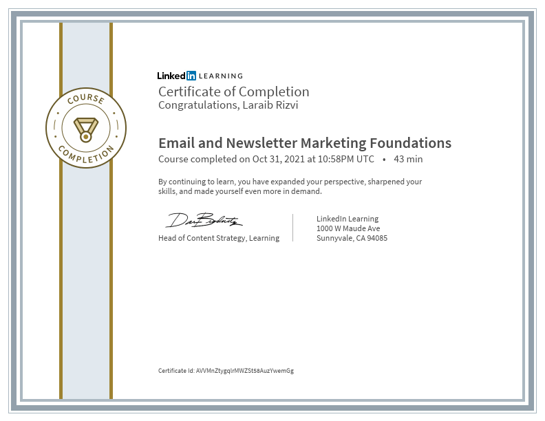 CertificateOfCompletion_Email and Newsletter Marketing Foundations.pdf