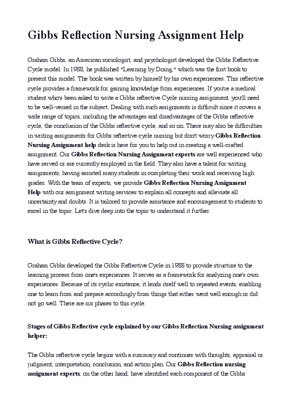 Gibbs Reflection Nursing Assignment Help.pdf