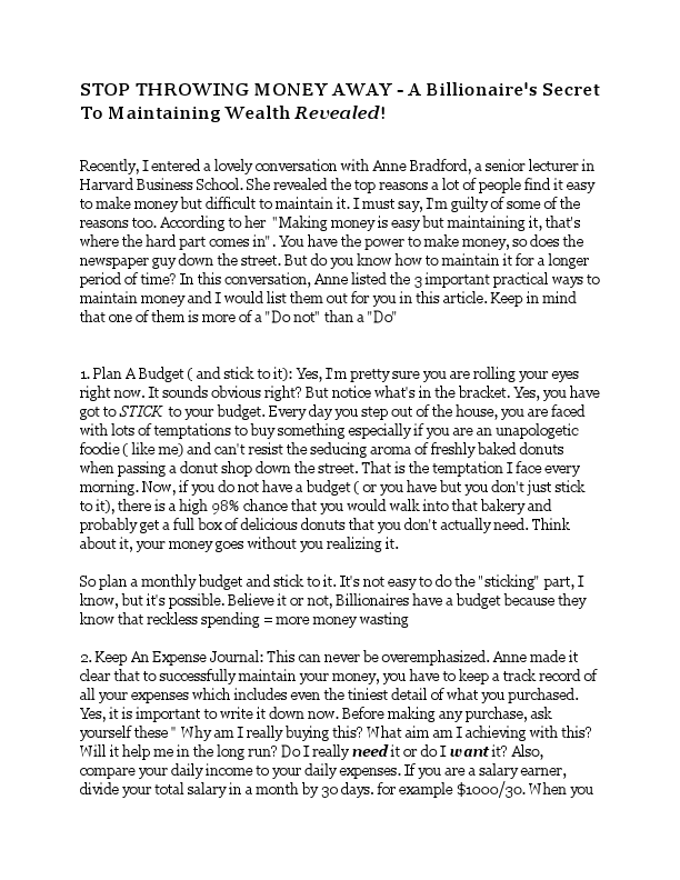 STOP THROWING MONEY AWAY- 3 PRACTICAL WAYS TO STAYING WEALTHY.pdf
