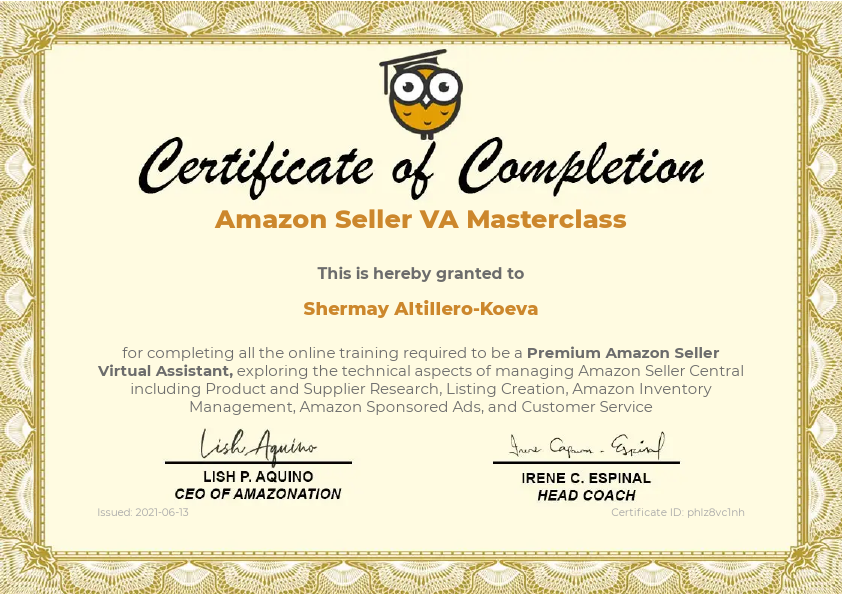 Shermay Altillero-Koeva - CERTIFICATE OF COMPLETION 2021-06-13.pdf