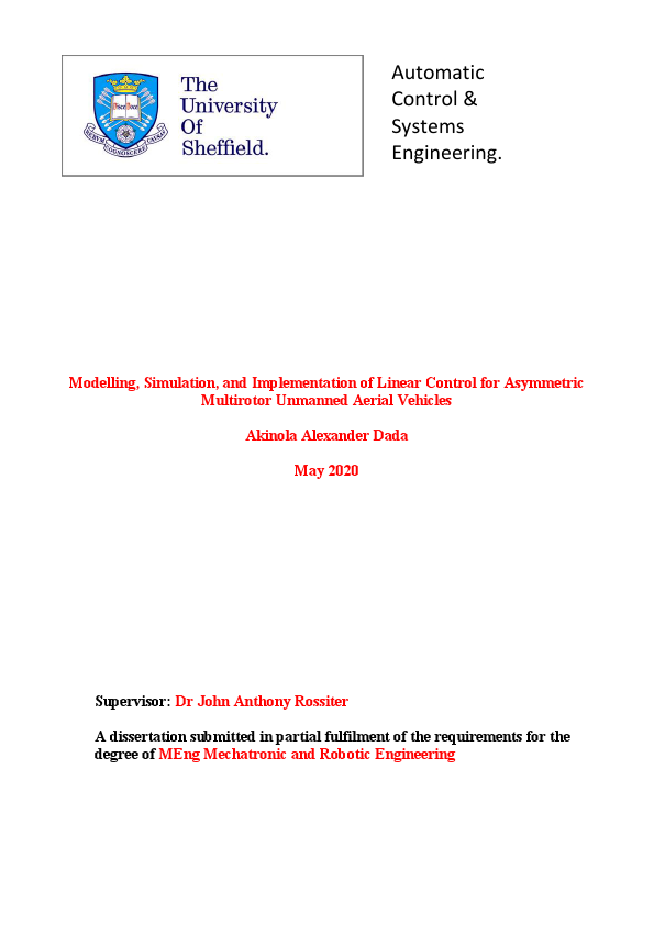 Modelling, Simulation, and Implementation of Linear Control for Asymmetric Multirotor Unmanned Aerial Vehicles.pdf