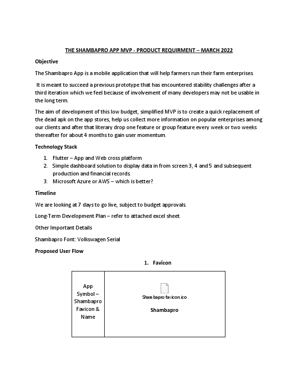THE SHAMBAPRO APP MVP - PRODUCT REQUIRMENT - PHASE 1 -  MARCH 2022.pdf