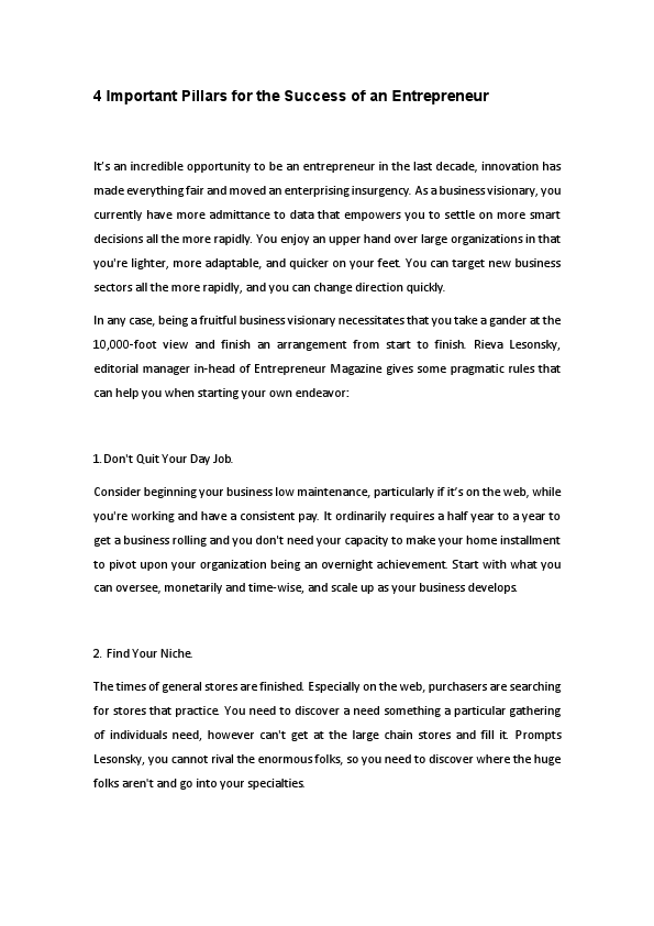 4 Important Pillars for the Success of an Entrepreneur.pdf