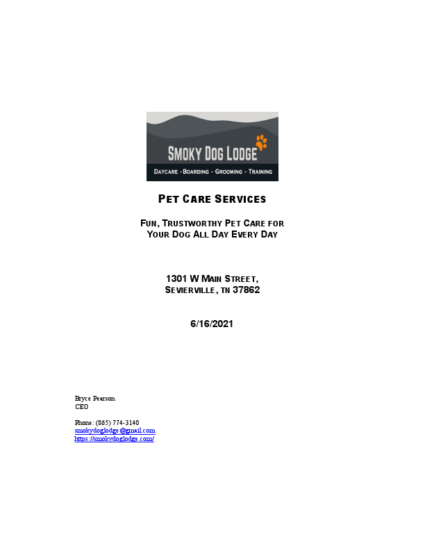Smoky Dog Lodge _ Business Plan_June, 2021..pdf