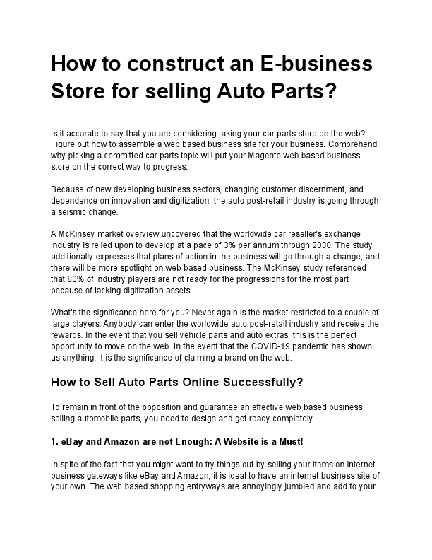 How to construct an E-business Store for selling Auto Parts_.pdf