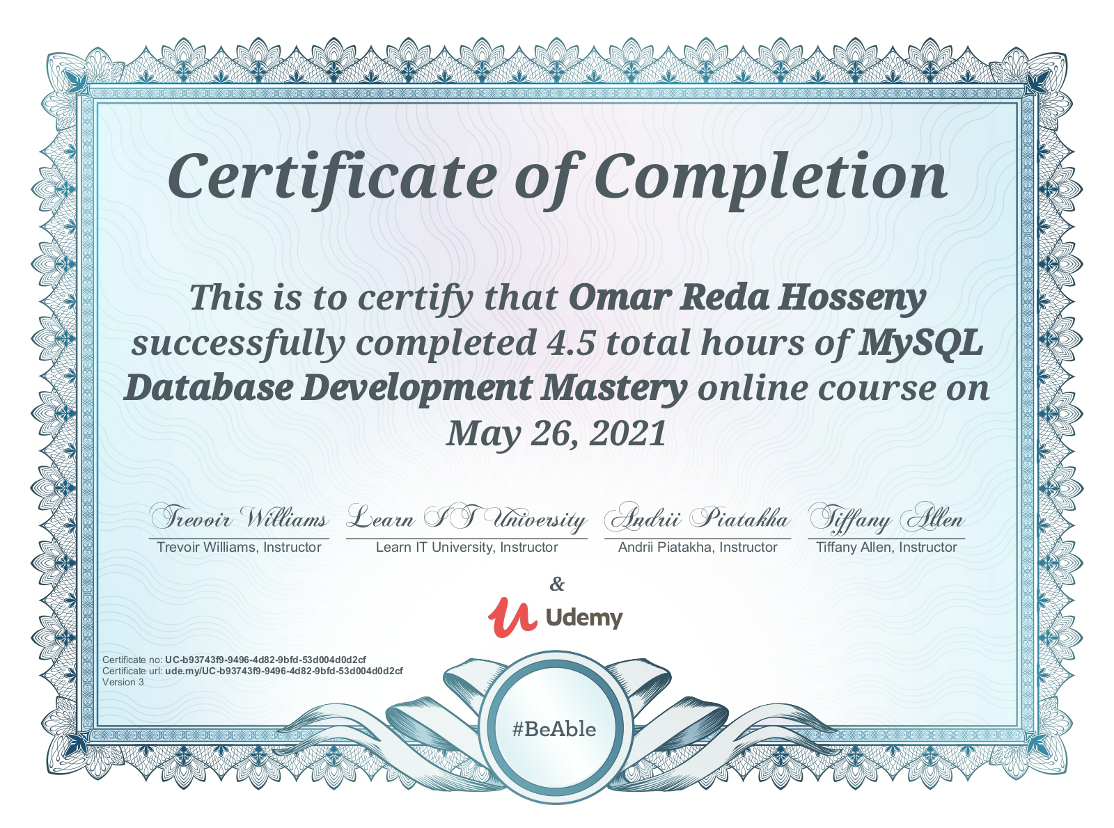 MySQL Database Development Mastery Certificate.pdf
