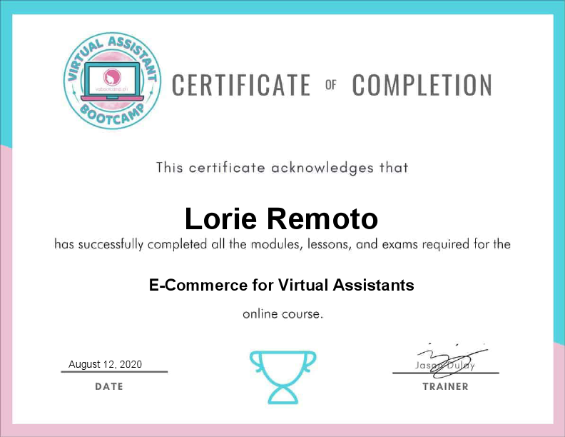 E-Commerce for Vistual Assistant Certificate.pdf