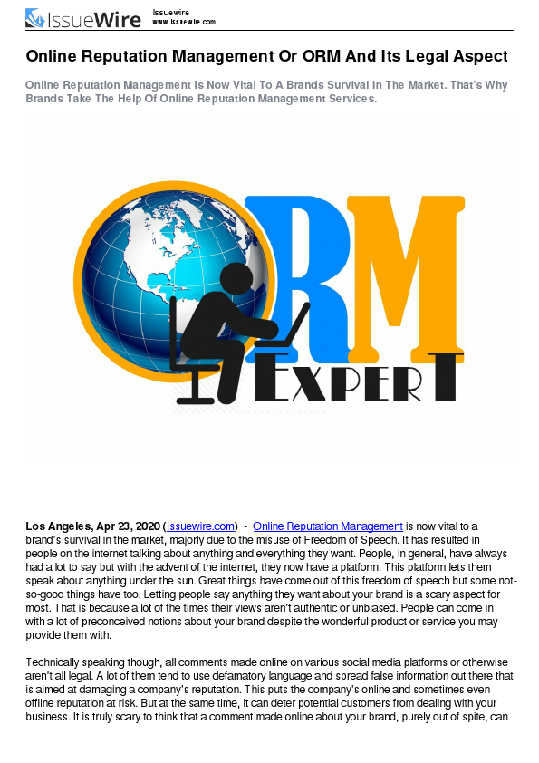 Online Reputation Management ORM And Its Legal Aspect.pdf