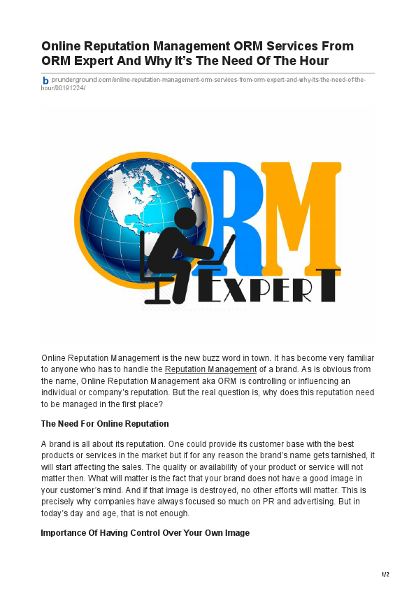 prunderground.com-Online Reputation Management ORM Services From ORM Expert And Why Its The Need Of The Hour (1).pdf