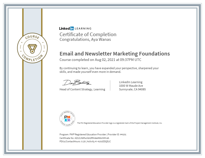 CertificateOfCompletion_Email and Newsletter Marketing Foundations (2).pdf
