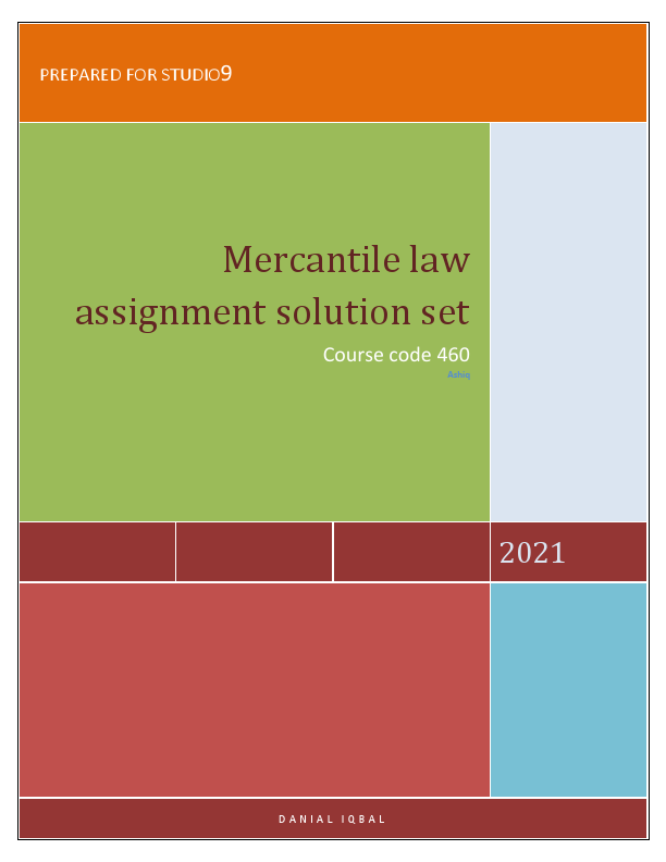 Mercantile law assignment solution.pdf