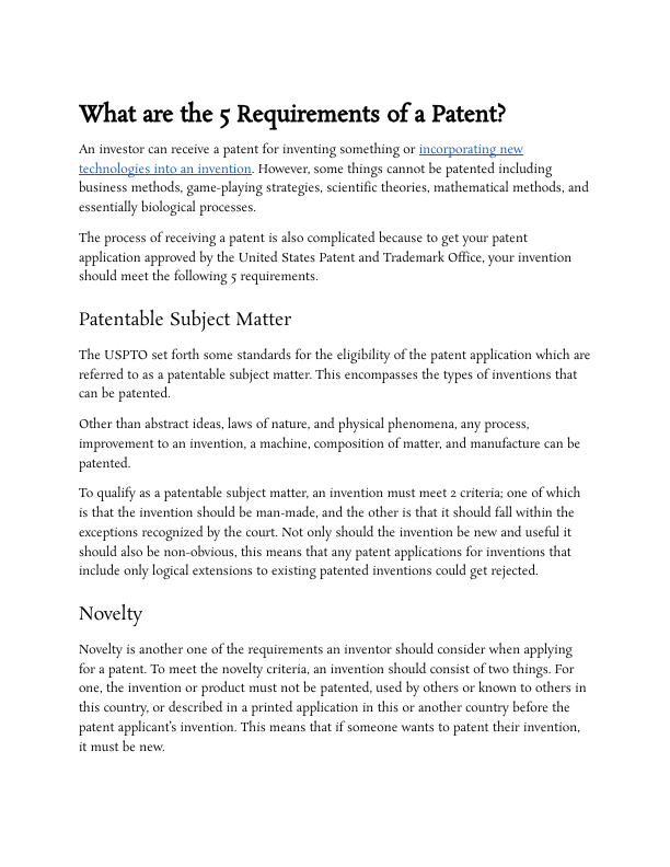 What are the 5 Requirements of a Patent.pdf