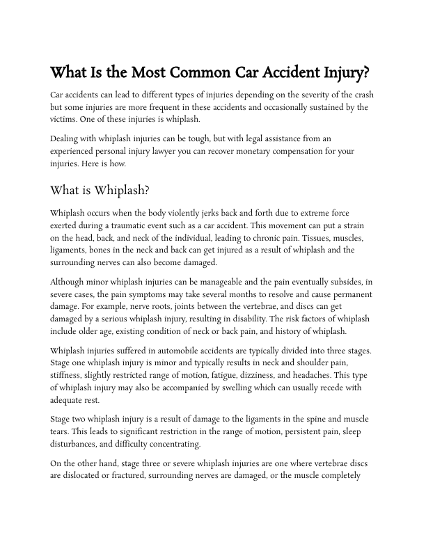 What Is the Most Common Car Accident Injury.pdf