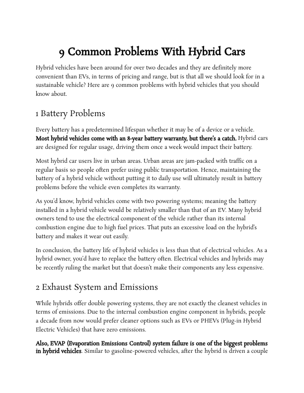9 Common Problems With Hybrid Cars.pdf