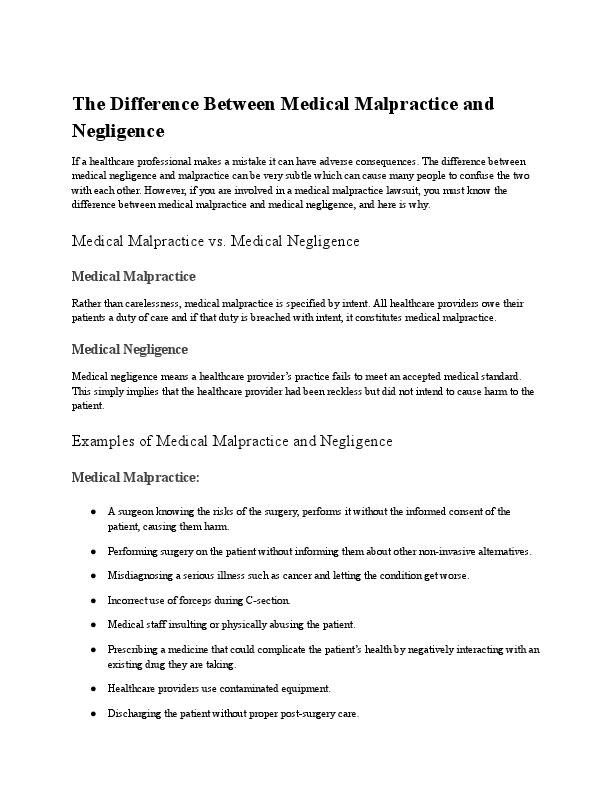 The Difference Between Medical Malpractice and Negligence.pdf