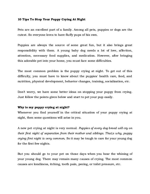 10 Tips To Stop Your Puppy Crying At Night.pdf