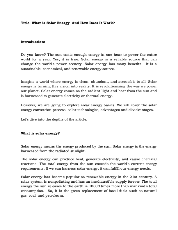 What is Solar Energy  And How Does Solar Energy Work.pdf
