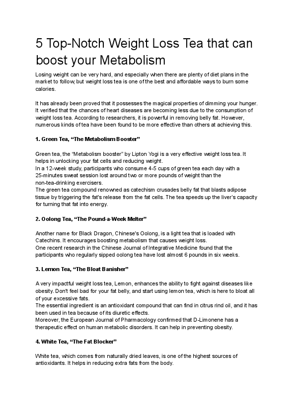 5 top notch tea that can boost your metabolism.pdf