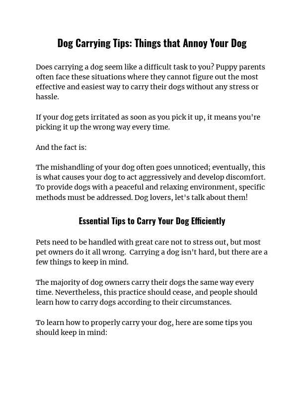 Dog Carrying Tips_ Things that Annoy Your Dog.pdf