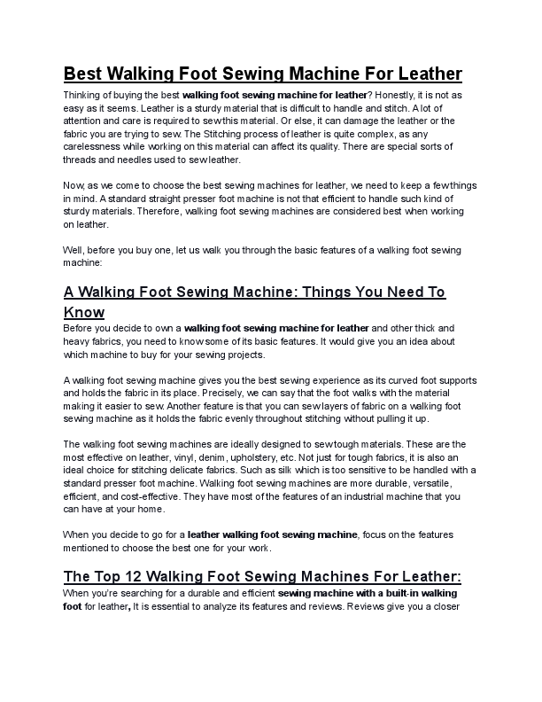 Best Walking Foot Sewing Machine for leather.pdf