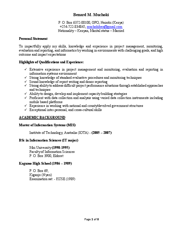 Resume - Benard Muchoki - 2022.pdf