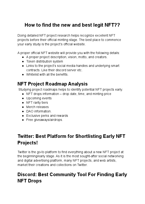 How to find the new and best legit NFT.pdf