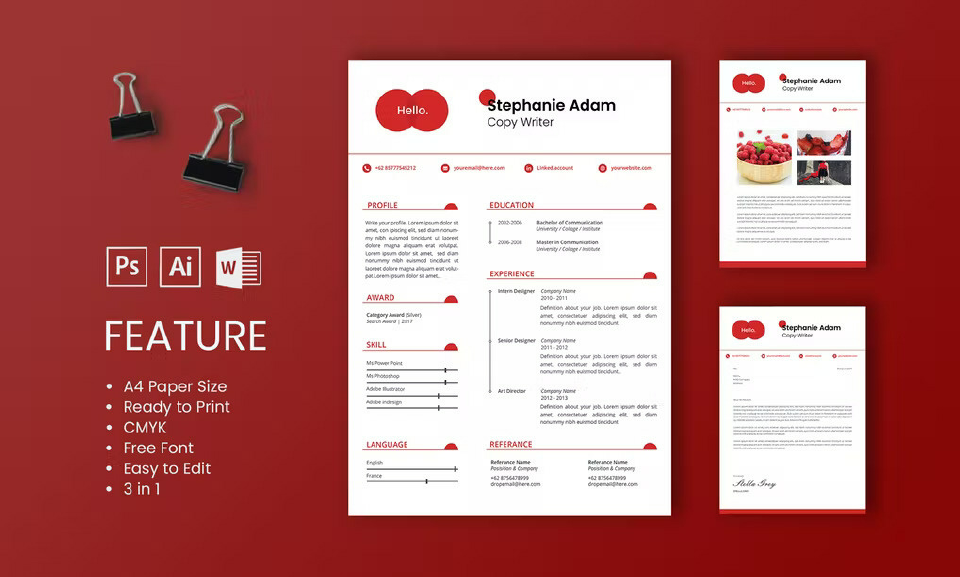 I will design & editing professional cv, resume, cover letter.pdf