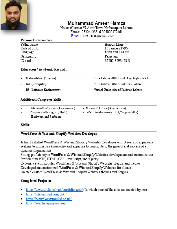 Ameer Hamza Resume for Web developer (1).pdf