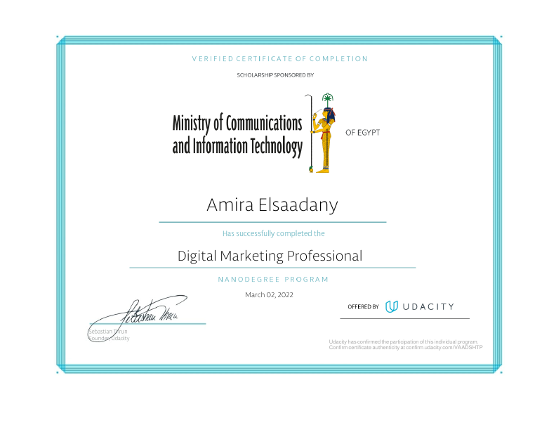 Udacity Certificate of Digital Marketing Professional.pdf