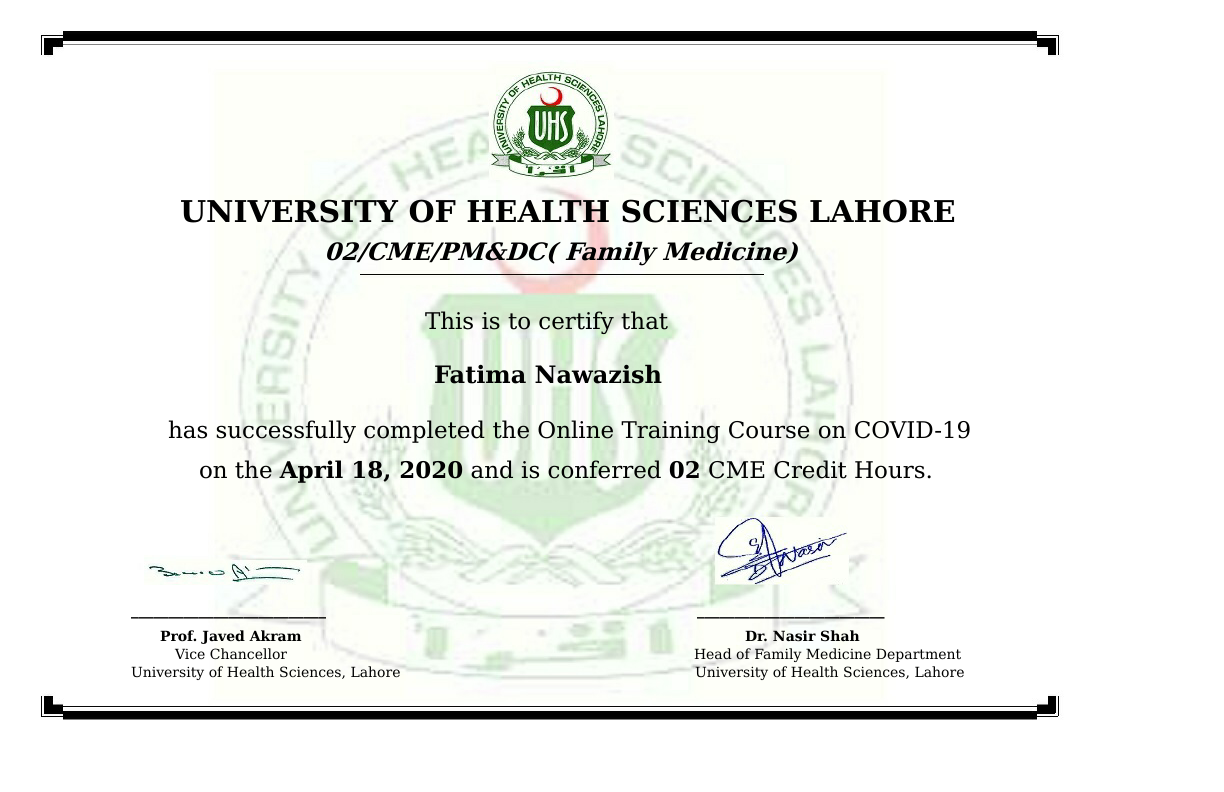COVID 19 Training Course for Doctors certificate.pdf