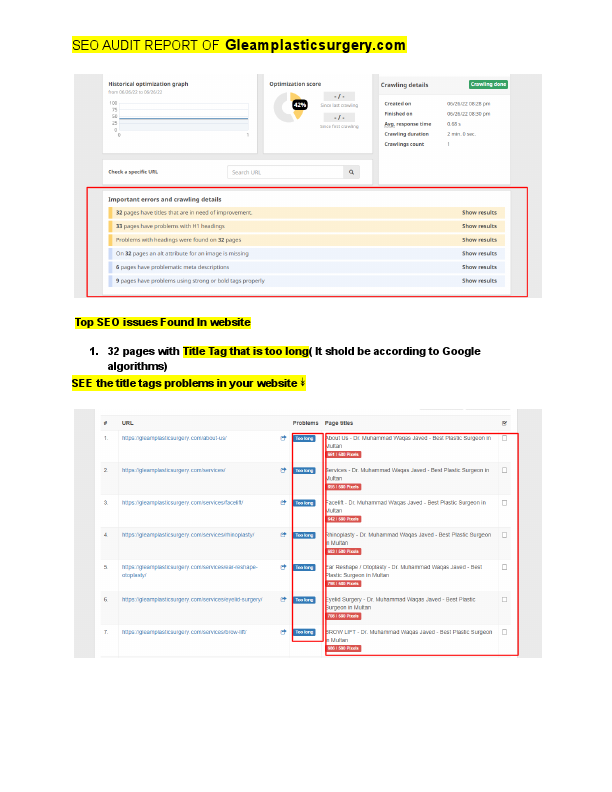 Gleamplastic surgery SEO audit Report.pdf
