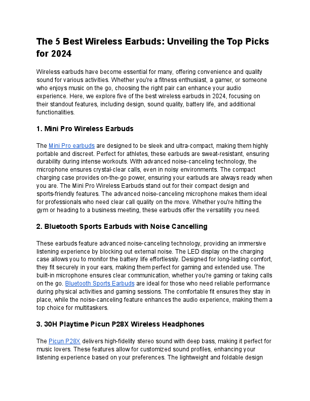 The 5 best wireless earbuds .pdf