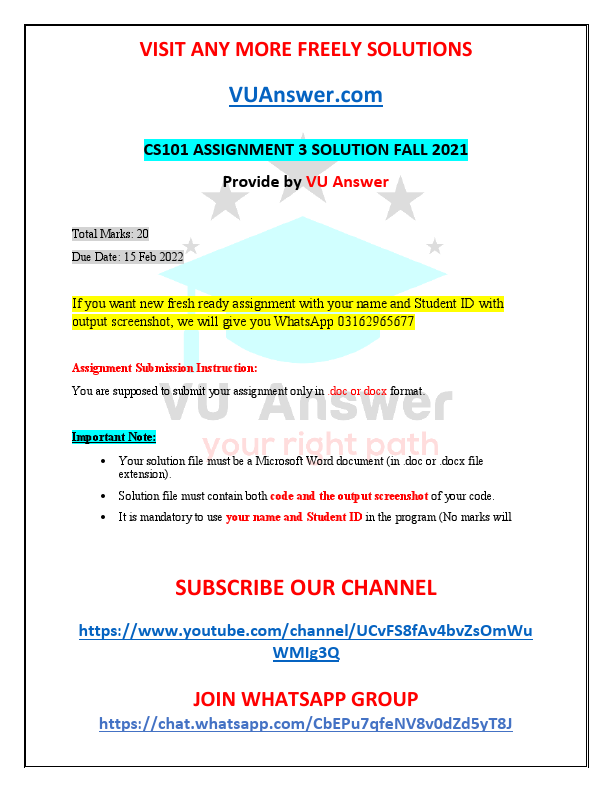 CS101 Assignment 3 Solution Fall 2021 by VU Answer.pdf