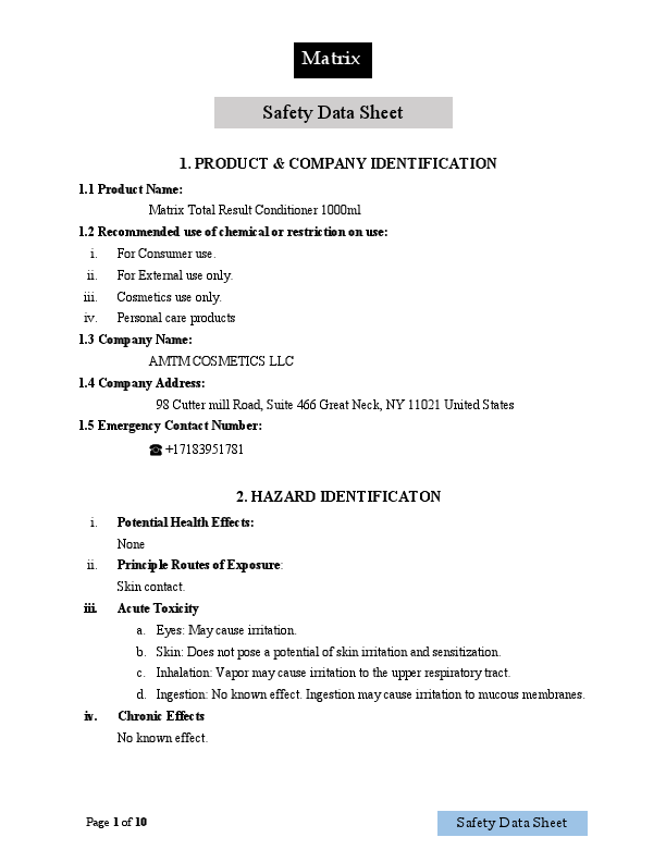 SDS Matrix Total Results Conditioner 1000ml.pdf