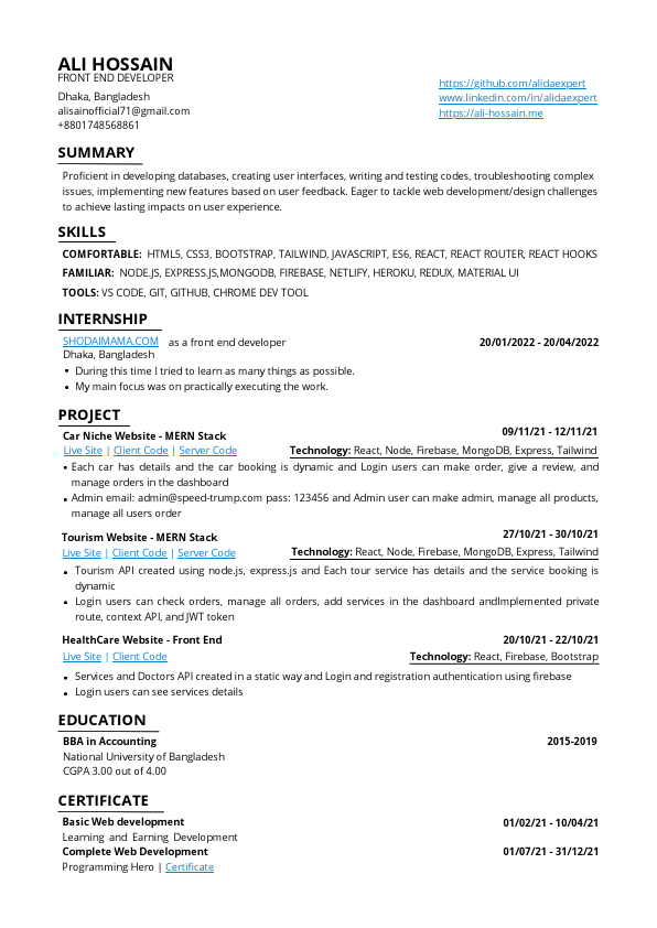 Updated 2 Resume of ALI HOSSAIN  Front_End_Developer with Experience_2.pdf.pdf