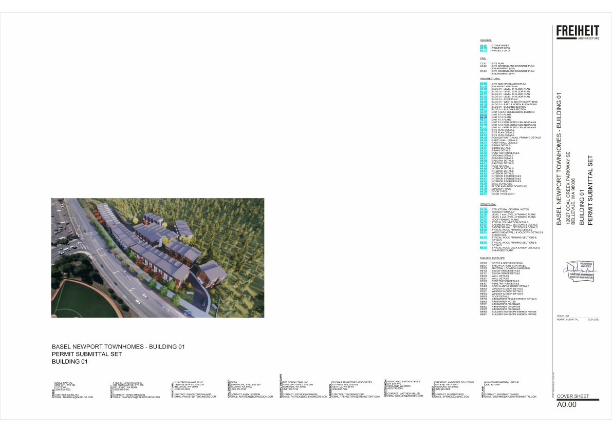 Building 1 Markups - Basel Newport Townhomes, 12627 Coal, Creek Pkwy Bellevue, WA 98006.pdf