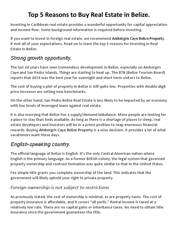 Top 5 Reasons to Buy Real Estate in Belize.pdf