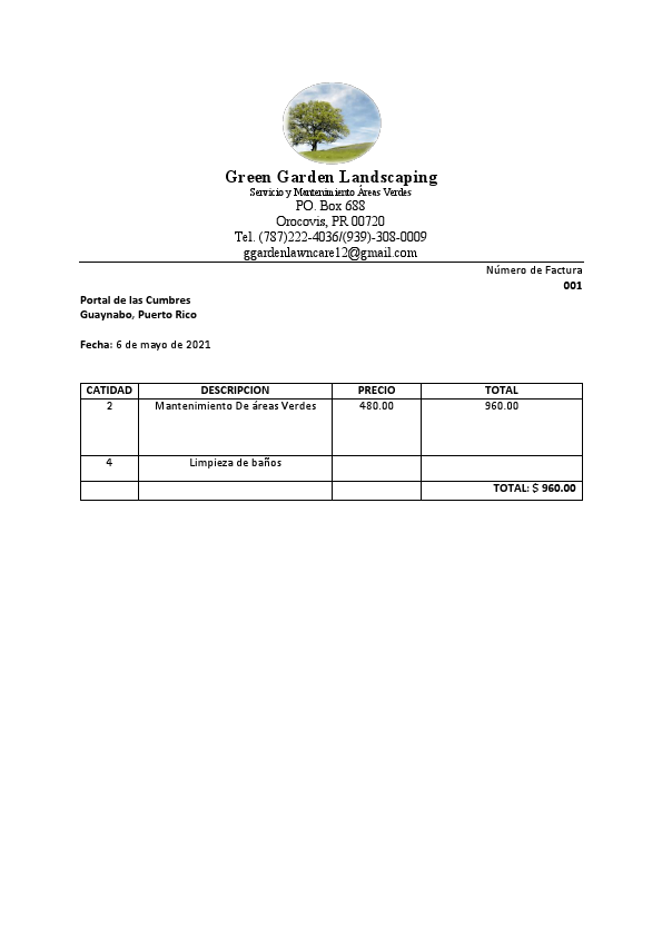 factura charlie Greengarden landscaping .pdf