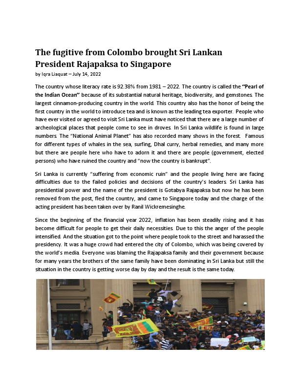 Iqra Liaquat - Singapore Current Affairs - Sample Work for Kuanyewism News.pdf