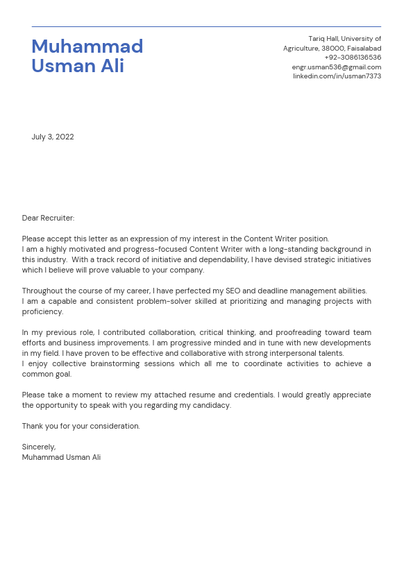 M. Usman Ali - Cover Letter.pdf