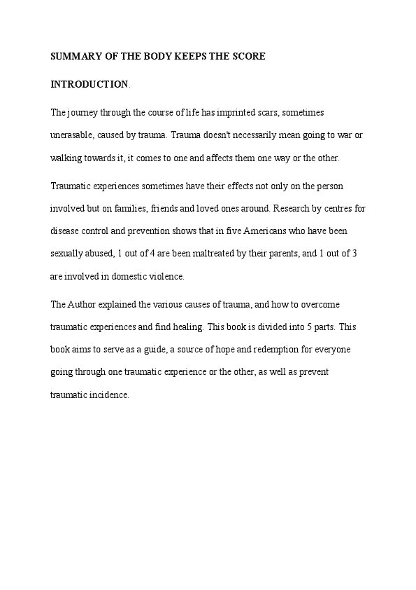 SUMMARY OF THE BODY KEEPS THE SCORE.pdf