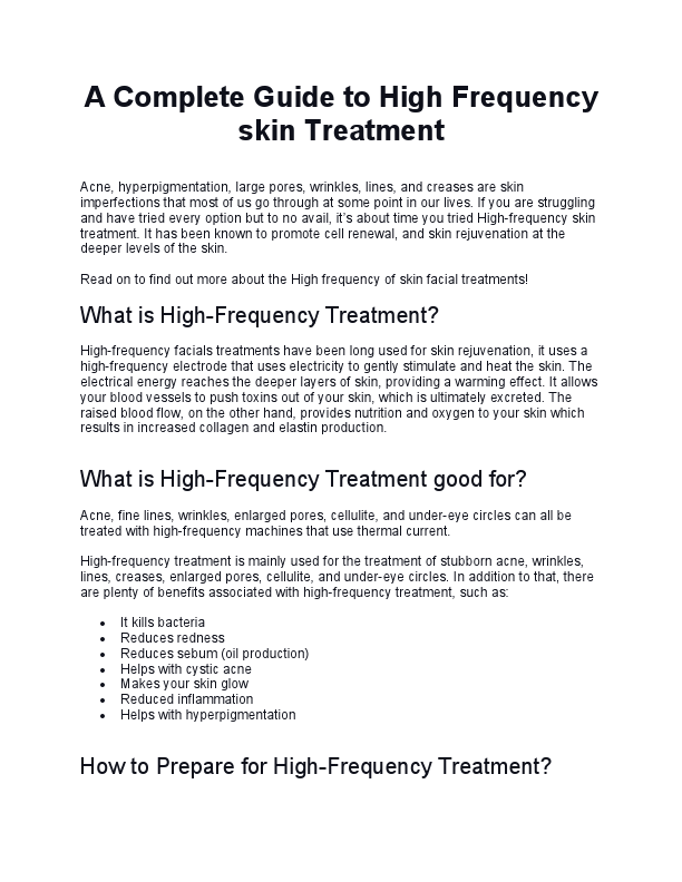 A Complete Guide to High Frequency skin Treatment.pdf