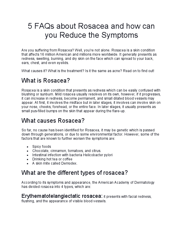 5 FAQs about Rosacea and how can you Reduce the Symptoms.pdf
