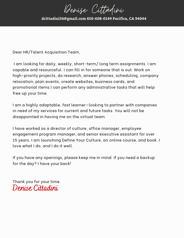 Denise Cittadini Resume, CL. and flyer.pdf